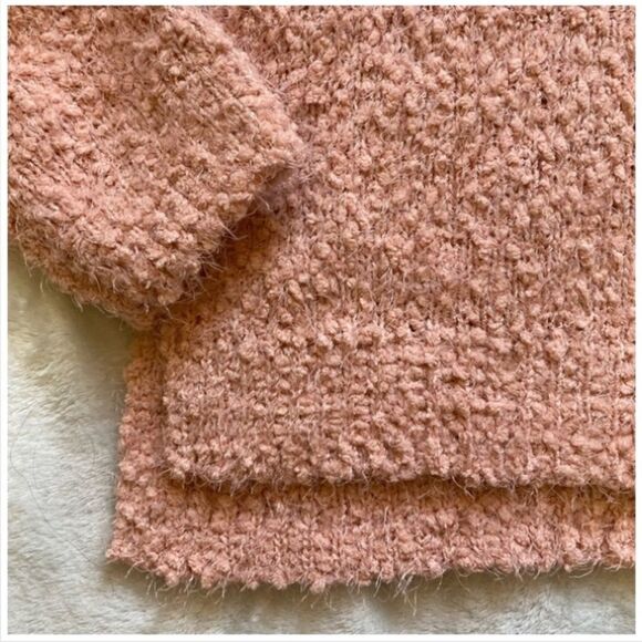 New Large Peachy Pink Chunky Knit Sweater - Picture 6 of 16